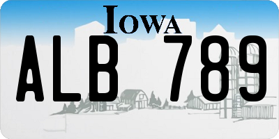 IA license plate ALB789