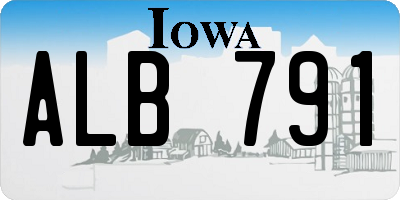 IA license plate ALB791