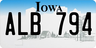 IA license plate ALB794