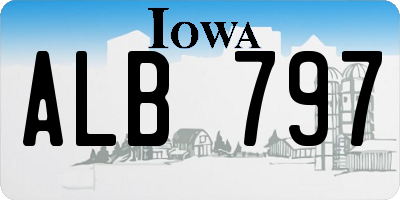 IA license plate ALB797
