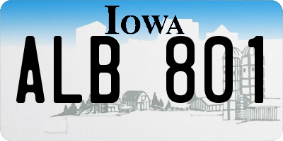 IA license plate ALB801