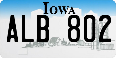 IA license plate ALB802