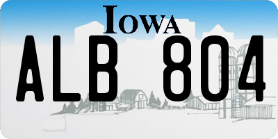 IA license plate ALB804