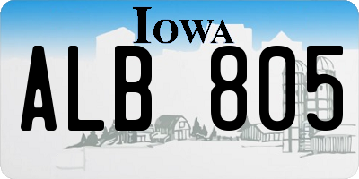 IA license plate ALB805
