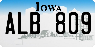 IA license plate ALB809