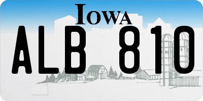 IA license plate ALB810