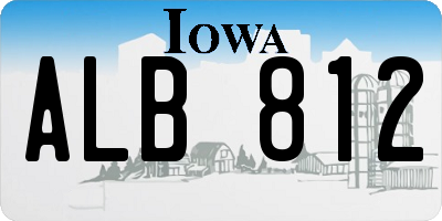 IA license plate ALB812