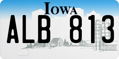 IA license plate ALB813