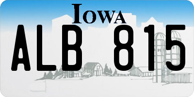 IA license plate ALB815