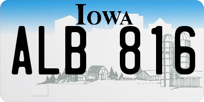IA license plate ALB816