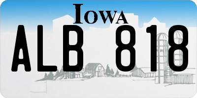 IA license plate ALB818