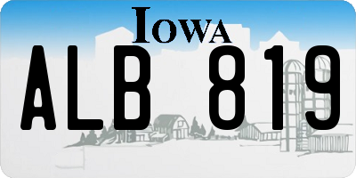 IA license plate ALB819