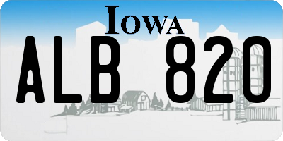 IA license plate ALB820