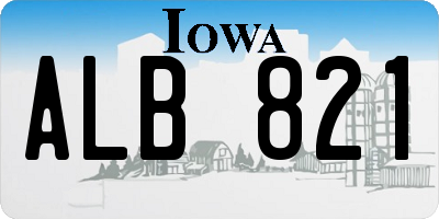 IA license plate ALB821