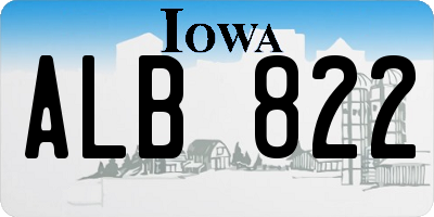IA license plate ALB822