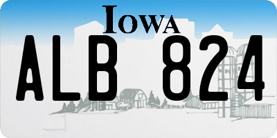 IA license plate ALB824