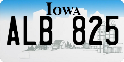 IA license plate ALB825