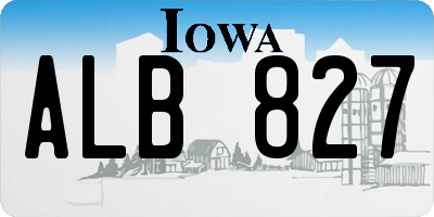 IA license plate ALB827