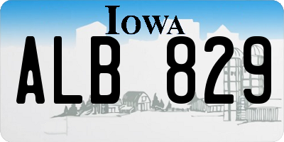 IA license plate ALB829