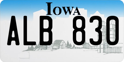 IA license plate ALB830