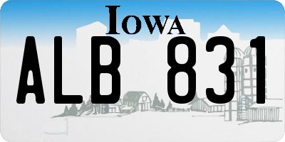 IA license plate ALB831
