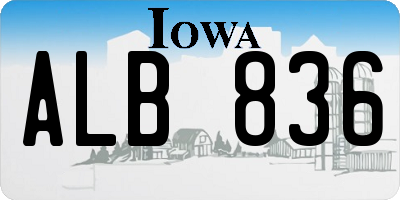 IA license plate ALB836