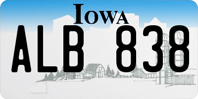 IA license plate ALB838