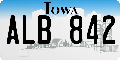 IA license plate ALB842