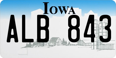IA license plate ALB843