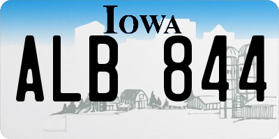 IA license plate ALB844