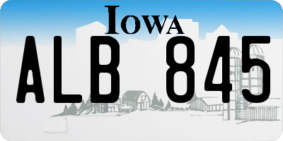 IA license plate ALB845