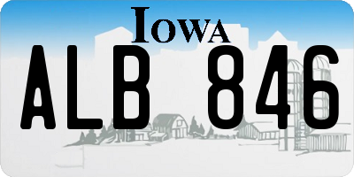 IA license plate ALB846