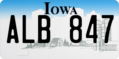 IA license plate ALB847
