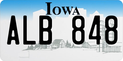 IA license plate ALB848