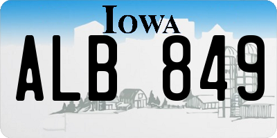 IA license plate ALB849