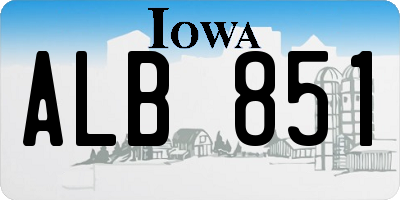 IA license plate ALB851