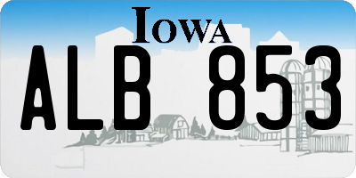 IA license plate ALB853