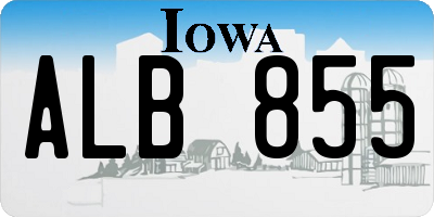 IA license plate ALB855