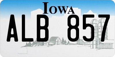 IA license plate ALB857
