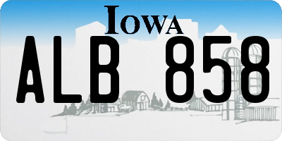 IA license plate ALB858