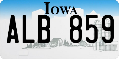 IA license plate ALB859