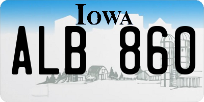 IA license plate ALB860