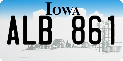 IA license plate ALB861