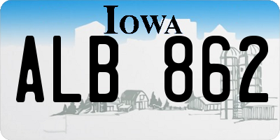 IA license plate ALB862