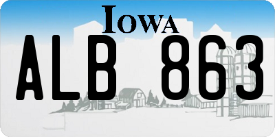 IA license plate ALB863