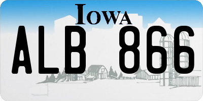 IA license plate ALB866
