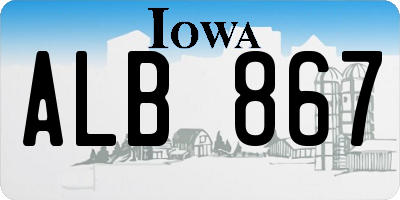 IA license plate ALB867