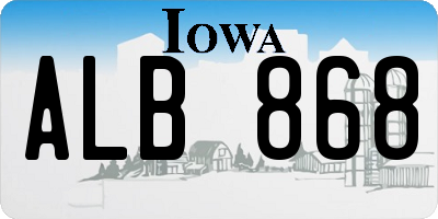 IA license plate ALB868