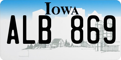 IA license plate ALB869
