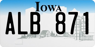 IA license plate ALB871
